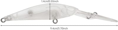 Dailygoods- Visspaties Set 20 Stuks - Ongeverfd Kunstaas - Topwater Crankbait - Drijvende Tackle - 3D Ogen - 9,4 cm/5,4 g