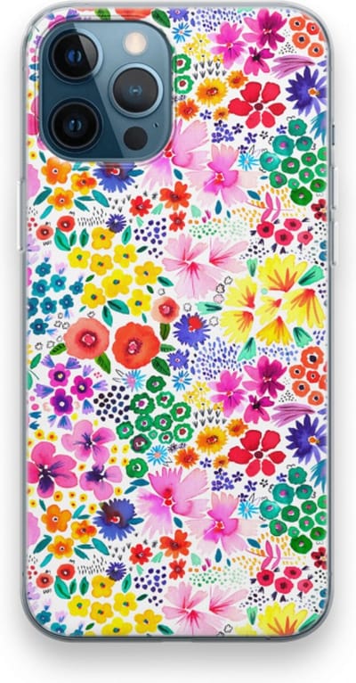 Case Company® - Hoesje geschikt voor iPhone 12 Pro hoesje - Little Flowers - Soft Cover Telefoonhoesje - Bescherming aan alle Kanten en Schermrand
