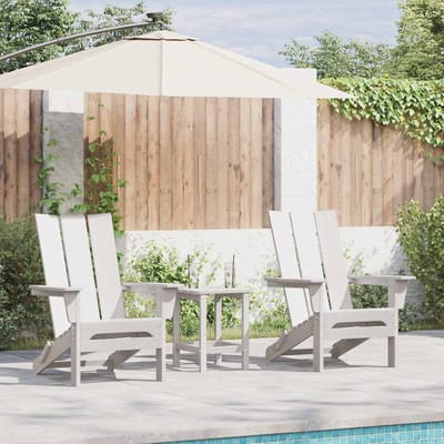 vidaXL Tuinstoel 3 pcs Wit 80.5 x 74.5 x 92 cm Polyetheen