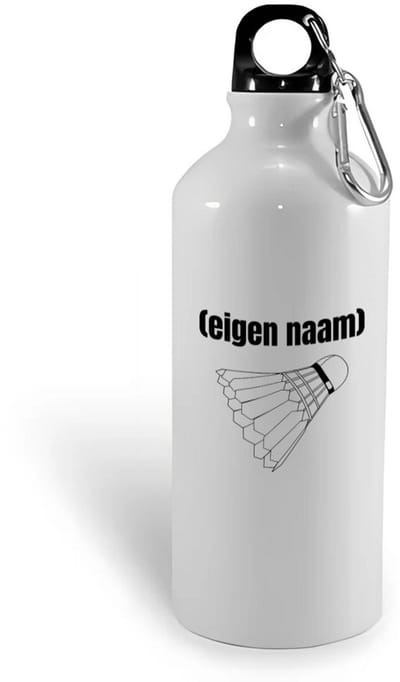 Hacebo® - badminton shuttle met eigen naam waterfles - Badminton - badmintonner - sport - verjaardag cadeau - kado - geschenk - water fles - 400ML