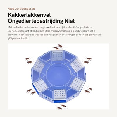 Solidchoice- Kakkerlakkenval Herbruikbaar - Ongediertebestrijding - Niet Giftig - Milieuvriendelijk - Insectenvanger - 14x14x2,5 cm