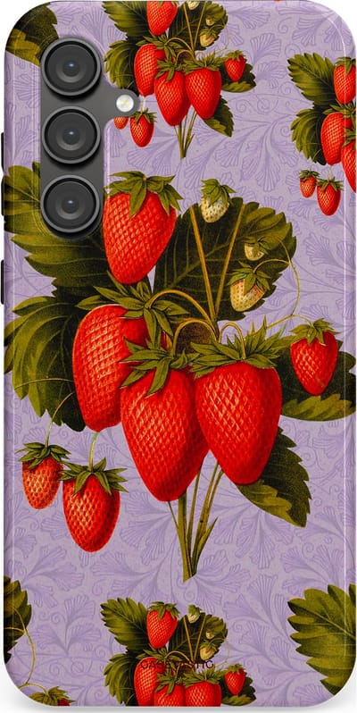 Casetastic Hoesje Geschikt voor Samsung S23 FE - Stijlvolle Beschermende Duo-layer Case - Wilde aarbei