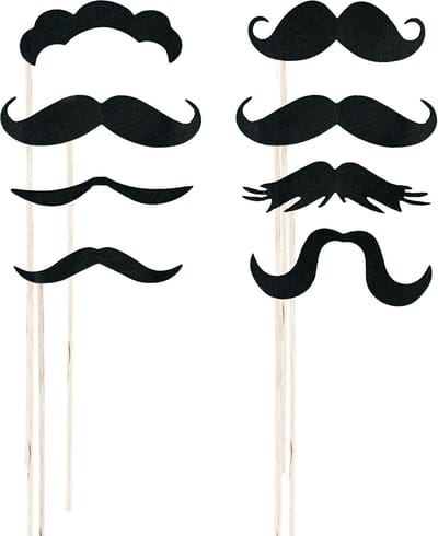 Vegaoo - Photobooth set met 8 snorren