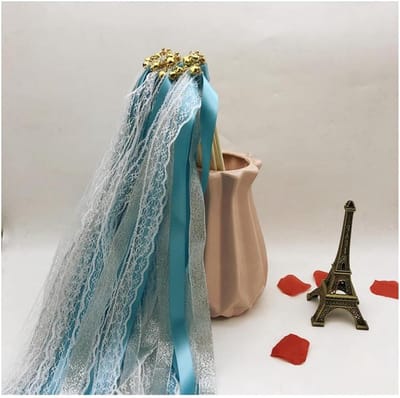 Allecto - Wedding Wands - Feestelijke Ribbons - Elegante Huwelijkswands - Kleur Blauw - Versieringen - Geschikt voor Bruiloften en Feestjes