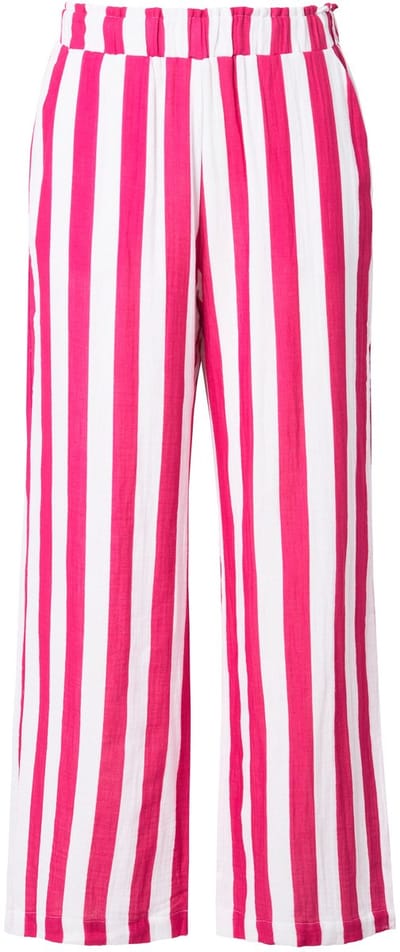 Studio Untold - Dames - Mousseline broek wijde pijpen strepen - Roze - Maat 42