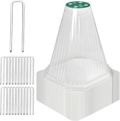 Beschermkapjes voor Planten - Kweekkappen Zaailingen - Zaailingen Beschermen - Verstelbare Ventilatie - 20 stuks - Transparant