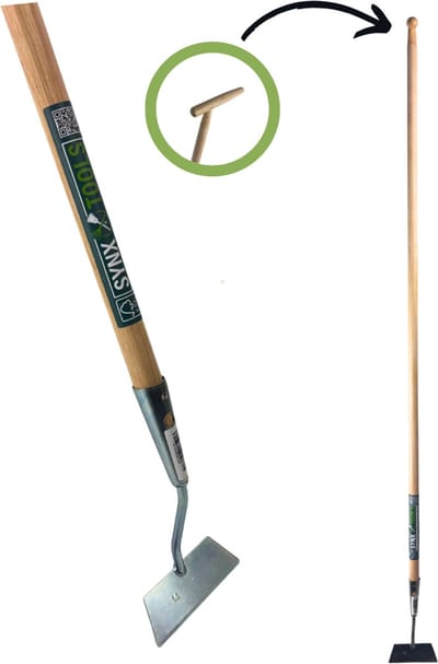 Synx Tools Rechte schoffel 14cm - Schoffels / Onkruidverwijderaar - Schoffel met Steel - 160 cm steel met hilt