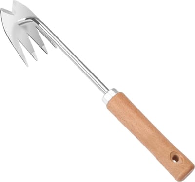Onkruidverwijderaar Handmatig - Tuin onkruid haak - Onkruid Wieden - Ergonomische Handgreep - 35 cm Lengte - Zilver