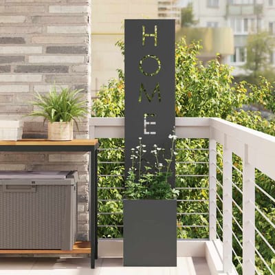vidaXL - Tuin - Privacy - Scherm - Zwart - 32 - x - 32 - x - 150 - cm - Koudgewalst - staal