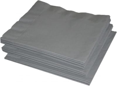50x Zilveren kleuren thema servetten 41 x 41 cm - Zilveren papieren wegwerp tafeldecoraties