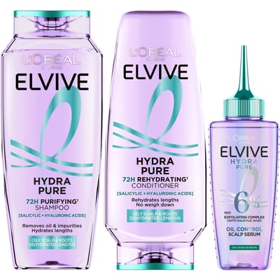 L'Oréal Paris Elvive Hydra Pure Exfoliërend Pre-Shampoo Serum met Salicylzuur voor Vettige Hoofdhuid en Haarwortels 102 ml