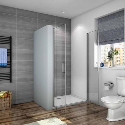 Douche Pendeldeur, 5 mm Helder Veiligheidsglas, Mat Grijs, 75X185cm