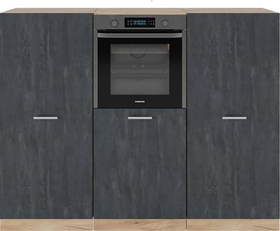 Vicco R-Line Keukenblok – 180 cm Zonder werkblad Zwart beton/goud eiken