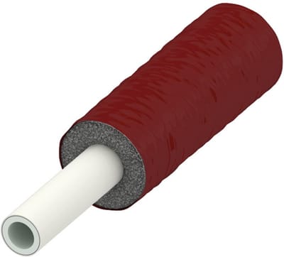 TECE TECElogo alupex buis geïsoleerd, 9 mm isolatie, rood, PE-RT-Al-PE-RT, afmeting 25, rol 50 m, 8702025