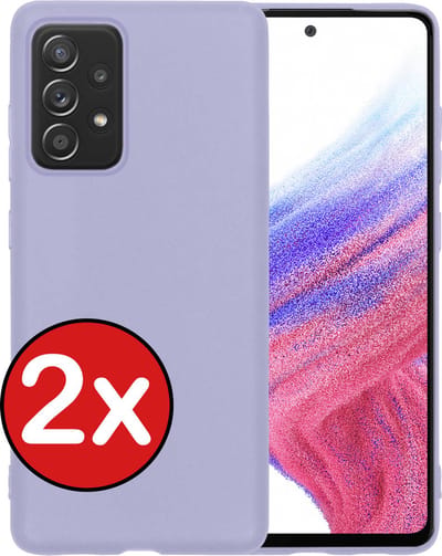 Hoesje - 2 Stuks - Geschikt voor Samsung Galaxy A53 - Sterk & Shockproof - Telefoonhoes - Back Cover - Case Siliconen - Telefoon Hoes - Lila