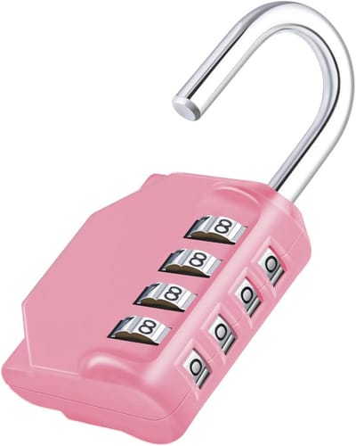 Combinatieslot - Cijferslot Hangslot - Kluisjes Beveiligen - 4 Cijfers 10000 Codes - 43 x 20 x 76 mm - Roze