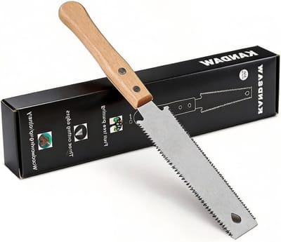 Dubbelzijdige Japanse handzaag voor precisiewerk, fijne tanden, 11/17 TPI, ideaal voor houtbewerking, DIY projecten en vlakke sneden met houten handvat
