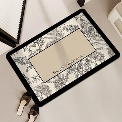 Retro Badkamer Antislip Mat Toilet Gemakkelijk Te Reinigen Voetmat Doucheruimte Deur Sterk Absorberend Sneldrogend Diatomeeënaarde 40*60CM