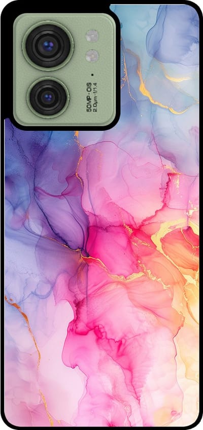 Smartphonica Telefoonhoesje Geschikt voor Motorola Edge 40 met marmer opdruk - TPU backcover case marble design - Regenboog geschikt voor Motorola Edge 40