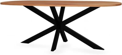 Ovale Eettafel - Eetkamertafel Deens - Gezellig Tafelen - Afgeronde Hoeken - 210cm - Bruin