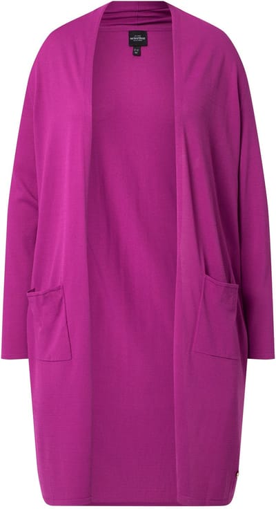 Ulla Popken - Dames - Lang vest opstaande kraag open model - Orchidee - Maat 50+