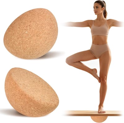 Balance Board halve bol van massief kurk Ø 15cm, hoogte 7cm kurk halve bol voor volwassenen halve bol van massief kurk halve bol voor balanstraining, yoga, revalidatie, evenwichtstraining