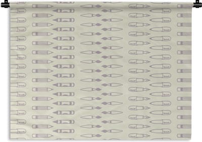 Wandkleed - Wanddoek - Potlood - Patronen - Verfkwast - 60x45 cm - Wandtapijt