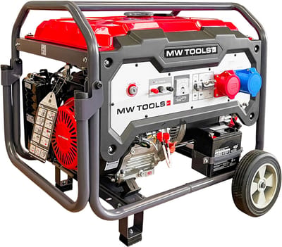 Benzine generator 9,0 kW 3x400 V en 230 V elektrische start 25 l tank MW Tools BG85ED