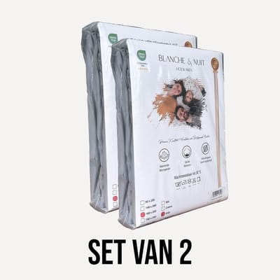 Hoeslaken 200x200 (Set van 2) – 100% Katoen Jersey – Zachte en Comfortabele Pasvorm - Grijs