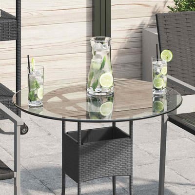 vidaXL - Tafelblad - van - gehard - glas - 600 - mm - rond