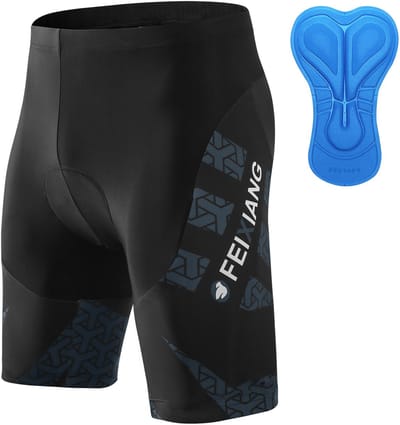 MEETYOO Fietsbroek Heren - Mtb Broek - Mountainbike - Fietskleding Short - Sportbroek Korte Fietsbroek Met Zeem 4D-Grijs-XS