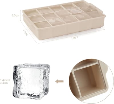 Famanu – Set van 2 siliconen ijsblokjesvormen – 30 vakken – Grote blokjes 3,5 cm – Voor whisky en cocktails