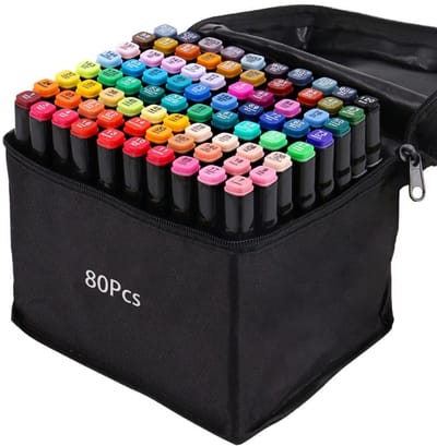 Gloovon® - Dubbelzijdige Stiften - 80 Stuks - Professionele Alcohol Markers - Alcohol Stiften - Markeerstiften - Voor volwassen en kinderen - Alcohol markers