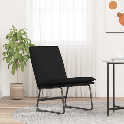 vidaXL - Loungestoel - 52x75x76 - cm - stof - zwart