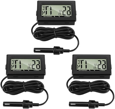 Mini LCD Digitale Thermometer en Hygrometer met Externe Sensor voor Koelkast en Vriezer - Temperatuur en Vochtigheid Tester voor Nauwkeurige Metingen
