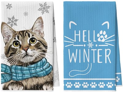 Dailygoody - Sneeuwvlok Keuken Handdoeken - Theedoeken Set van 2 - 42x65 cm - Zacht en Stijlvol - Seizoensgebonden Decoratie - Geschikt voor Volw