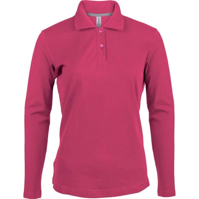 Kariban Damespolo lange mouwen K244 - Fuchsia - 3XL