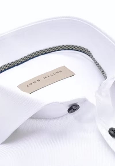 John Miller - Overhemd Wit Tailored Fit Lange Mouw Overhemd Wit 5140874-910-650
