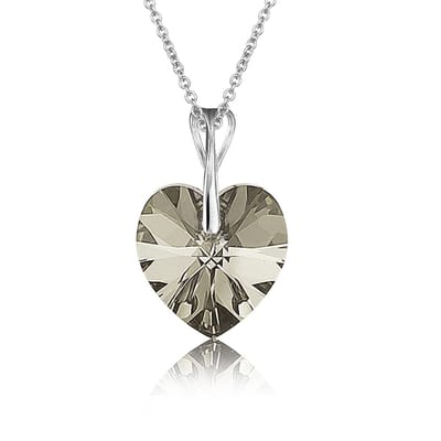 Montebello Ketting Pim HZ110 - Swarovski Hart - 925 Zilver Gerhod. - Ø14mm - 50cm