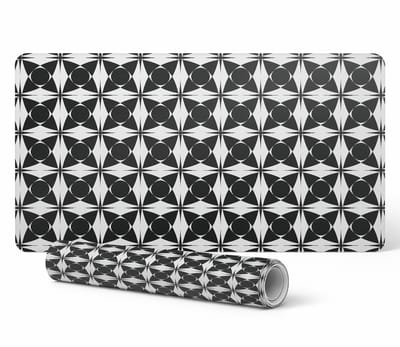Beschermende mat voor kantoorwerkplek, aanrechtblad, geometrisch retropatroon, 90x45 cm