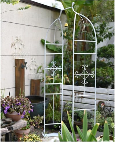 Tuinboog Metaal - Rozenboog Pergola - Decoratie Bruiloft - Gepoedercoat IJzer - 120x205cm - Wit