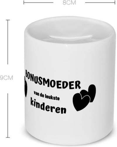 Akyol - bonusmoeder van de leukste kinderen Spaarpot - Moeder - de leukste bonusmama - moeder cadeautjes - moederdag - verjaardag - geschenk - kado - 350 ML inhoud