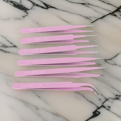 6 Stuks Pincet Set – RVS – Precisie voor Hobby, Sieraden, Laboratorium – Roze – Verschillende Pincetten – Hobby, Sieraden en Laboratorium - Handig en Duurzaam