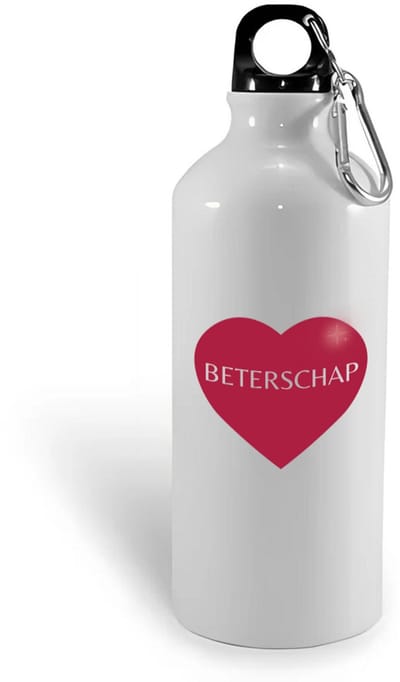Hacebo® - Beterschap hartje waterfles - Beterschap - iemand die ziek is of iets gebroken heeft - ziek - koorts - snel beter worden - cadeau - beterschap cadeau - kado - gift - geschenk - water fles - 400ML