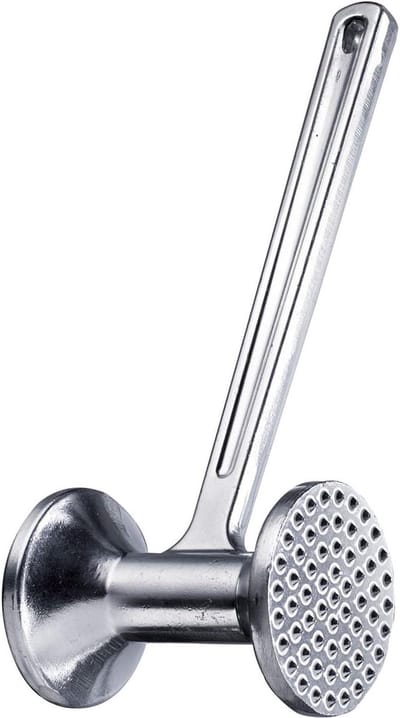 Vleeshamer met ronde slagvlakken, lengte: 28 cm, gemaakt van aluminium, Fatty, zilver