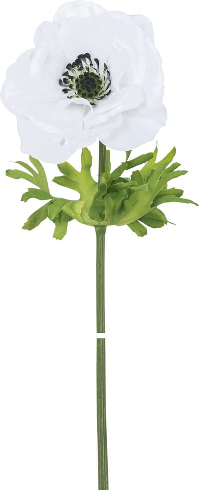 Easyplants | Kunstbloem Anemoon Real Touch Wit 52 cm | Zijde | Nepbloemen | wit | Onderhoudsvrij | Kant-en-klaar