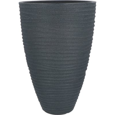 4goodz Plantenbak/bloembak hoog rond 40 cm met ribbels