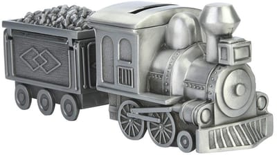 Dailygoods- Spaarpot Retro Trein - Educatief - Metalen Spaarvarken - Geldbesparen - Cadeau voor Kinderen - 18,5x9x5,5 cm