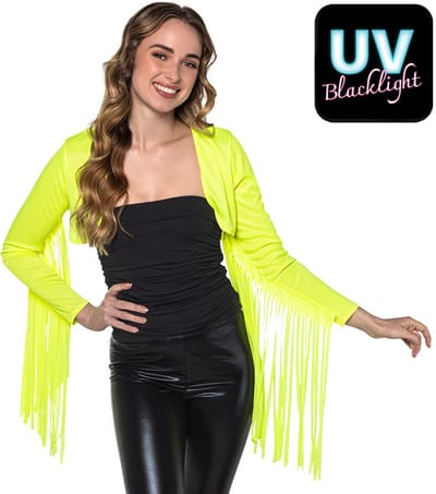 Boland - Bolero Rave neongeel (M/L) - Volwassenen - Danser/danseres - Festival - UV Blacklight