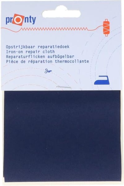 PRONTY REPARATIEDOEK KEPERKATOEN OPSTRIJKBAAR, 054 MARINE -PER STUK.